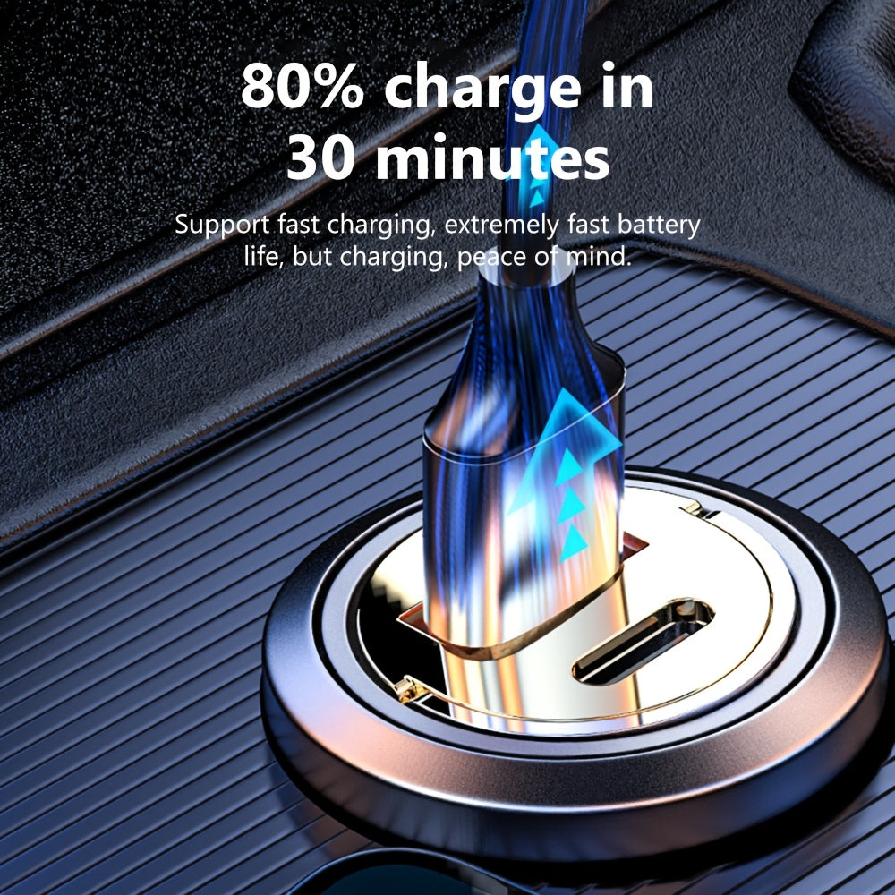 Universal USB-C Fast Car Charger 120W Male to Male Connector Travel-Friendly