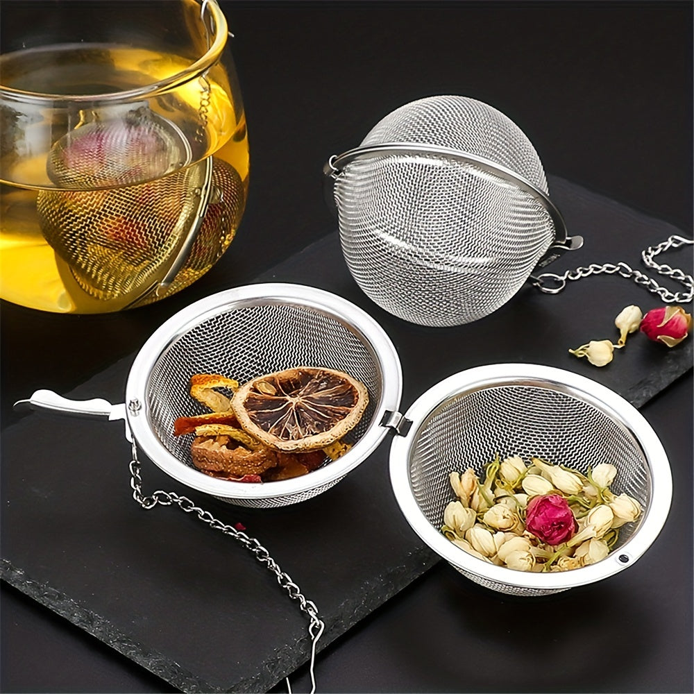 Stainless Steel Seasoning Ball for Tea and Spices with Mesh Strainer and Filter Net