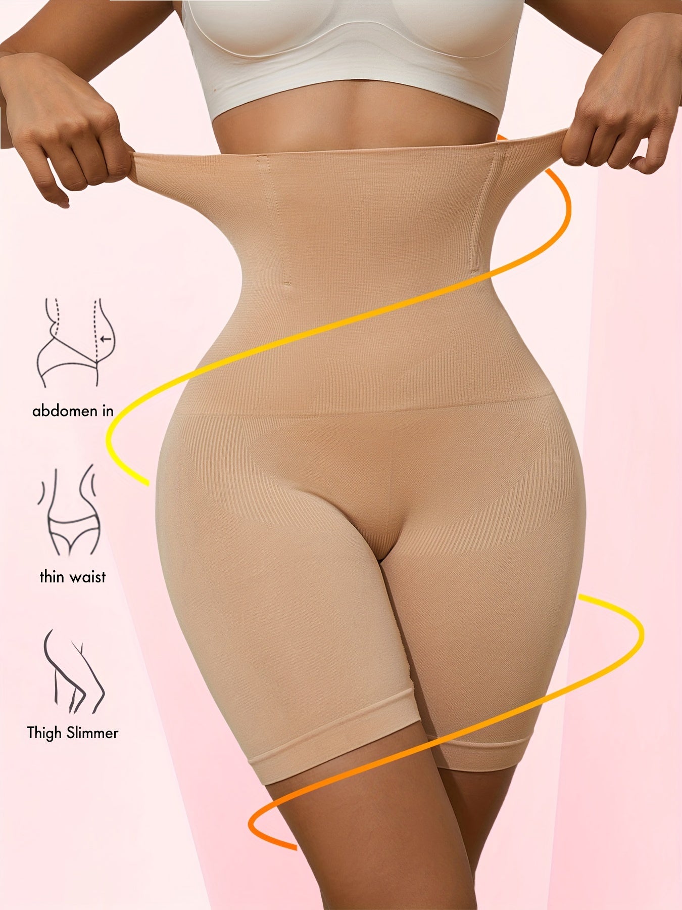 High-Waisted Shaping Pants for Women Slim Waist Abdomen Body Shaper Knit Fabric