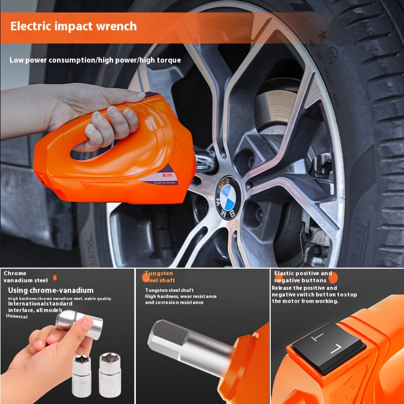 12V Portable Electric Hydraulic Jack with Multifunctional Electric Wrench for Cars SUVs Off-Road Vehicles