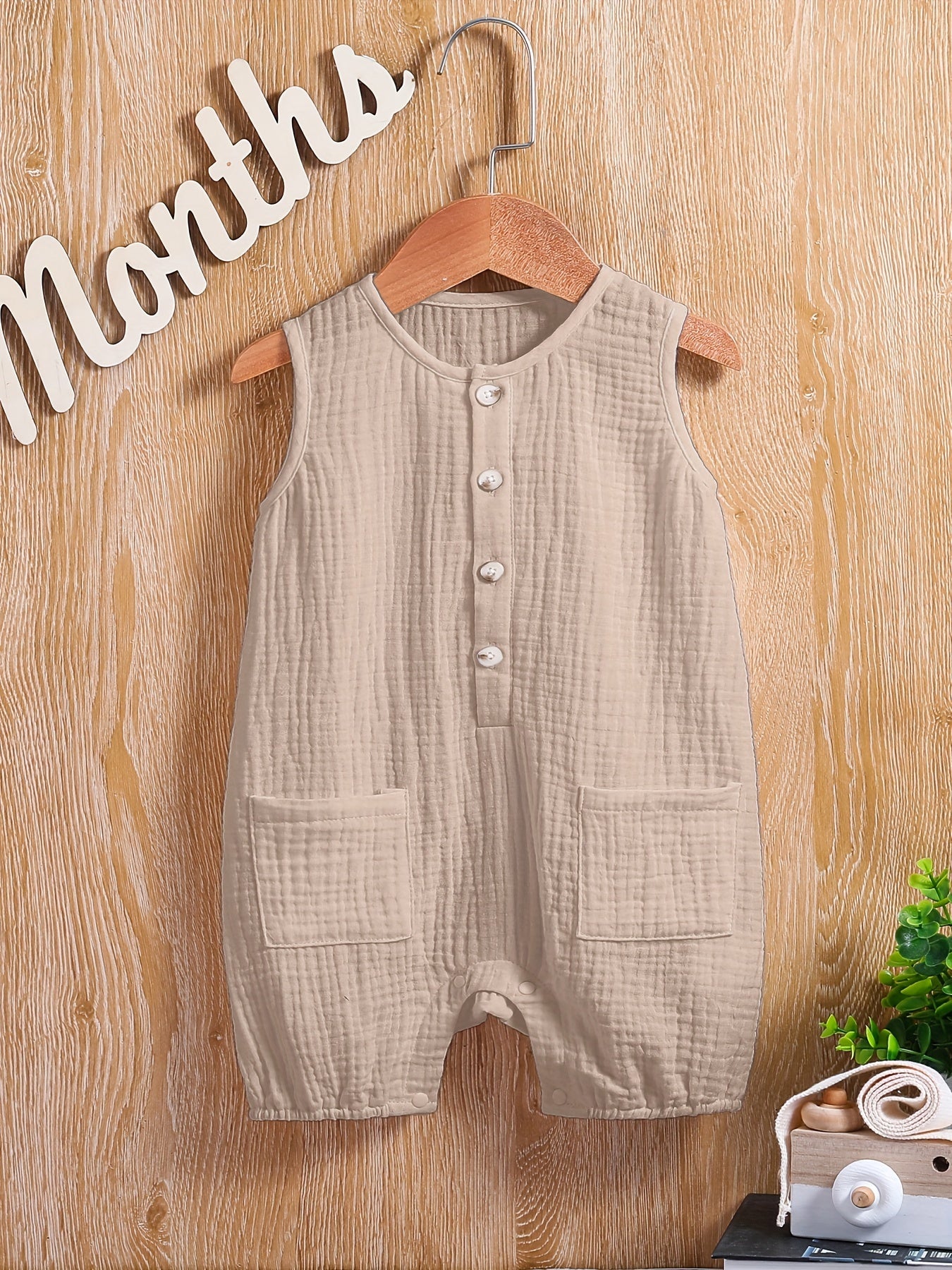 Baby Girl White Sleeveless Vest and Cotton Jumpsuit Set for Summer