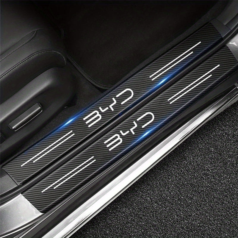 Car Door Sill Protective Stickers Carbon Fiber Scratch-Resistant Bumper Strips