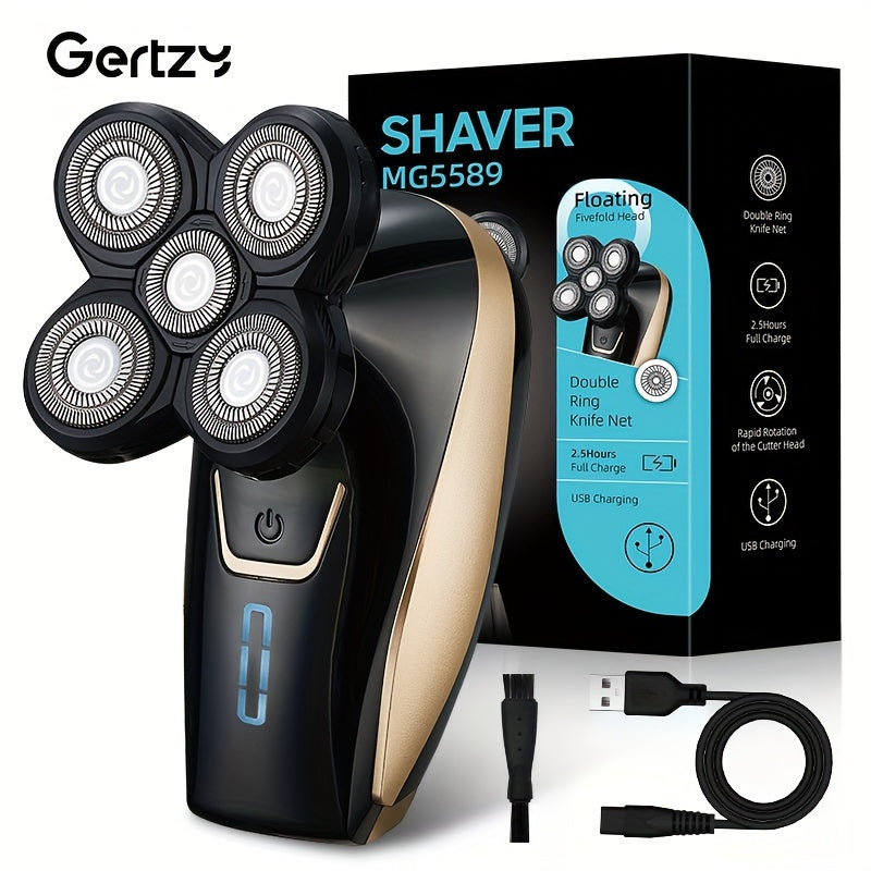 Electric Head Shaver 5 Floating Heads Cordless Rechargeable