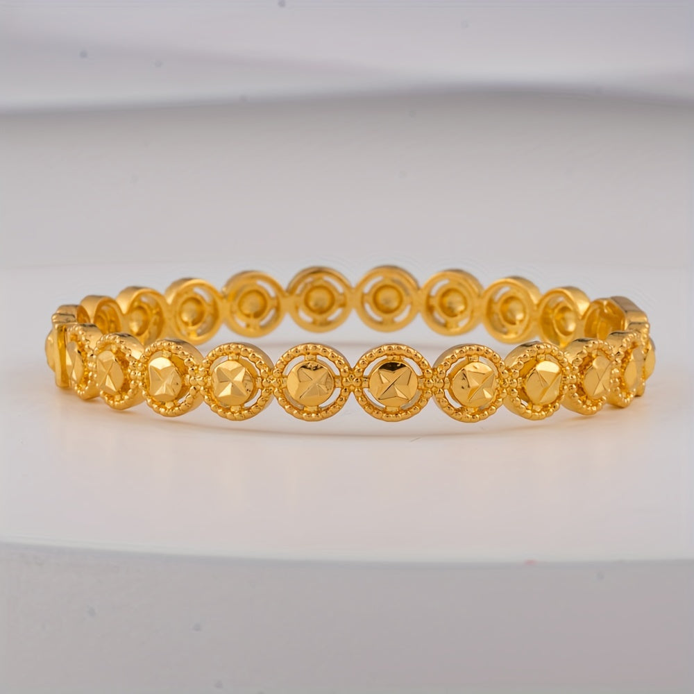 Set of 4 Gold-Plated Open Cuff Bracelets for Women Fashion Jewelry