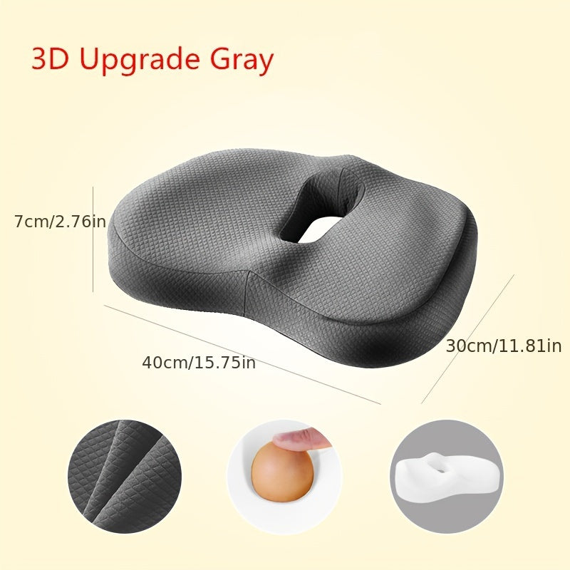 Memory Foam Cushion for Office Chair Blue Relieves Tailbone Pain Anti-Slip