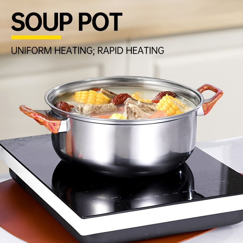 Stainless Steel Kitchen Set 10 Pieces Includes Soup Pot Milk Pot Kettle Durable