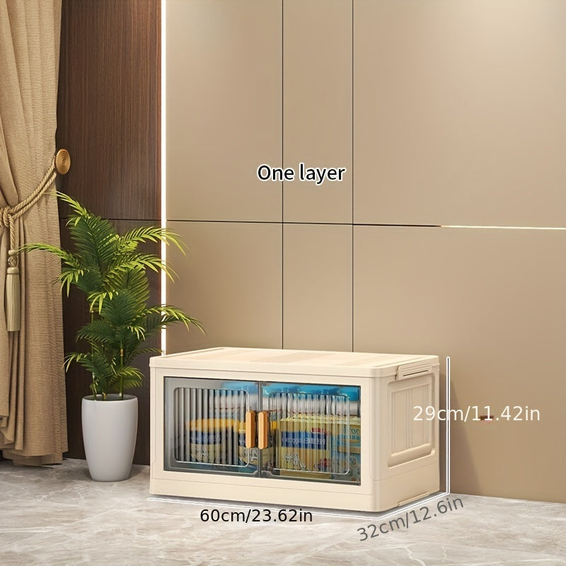 Foldable Plastic Storage Cabinet Multi-Layer Space-Saving Organizer for Home Desk Drawer