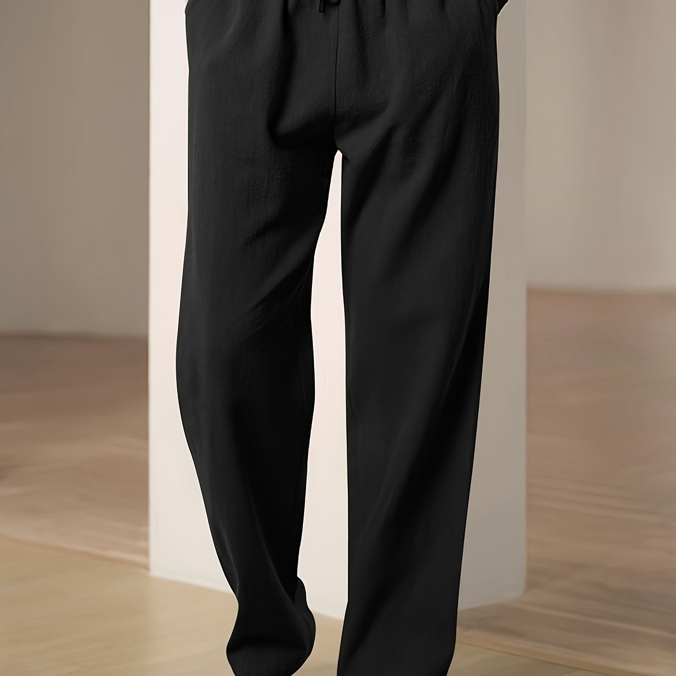 Pantalones deportivos casuales de algodón para hombre con bolsillos, corte holgado, estilo chino