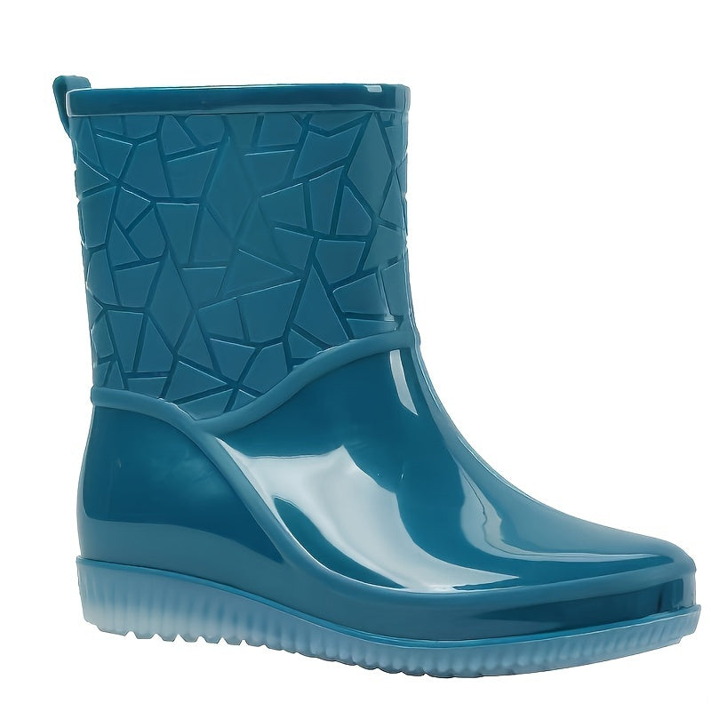 Women's Rain Boots PVC Upper Flat Heel Casual Waterproof Shoes