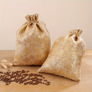 Juego de 2 bolsas de lino para granos de café, a prueba de humedad, con detalles en dorado