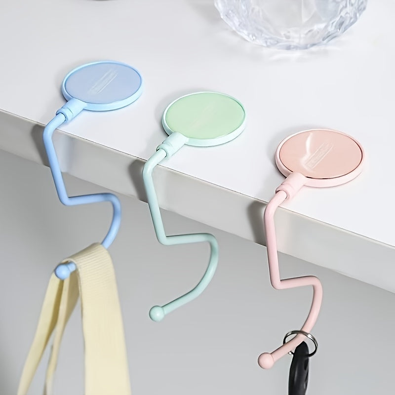 Multi-Functional Desk Hook Non-Slip Bottom Pad Holds Up to 5kg for Bags Keys Clothes