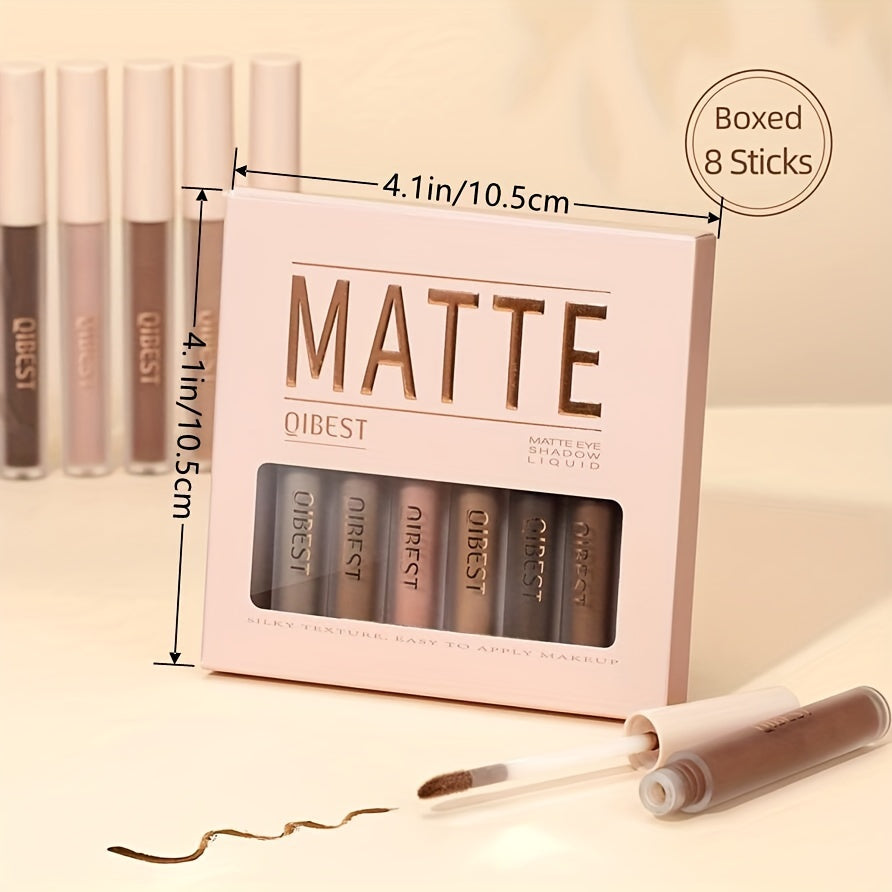 Женский водостойкий жидкий набор теней для век с 8 цветами, стойкий и быстро сохнущий