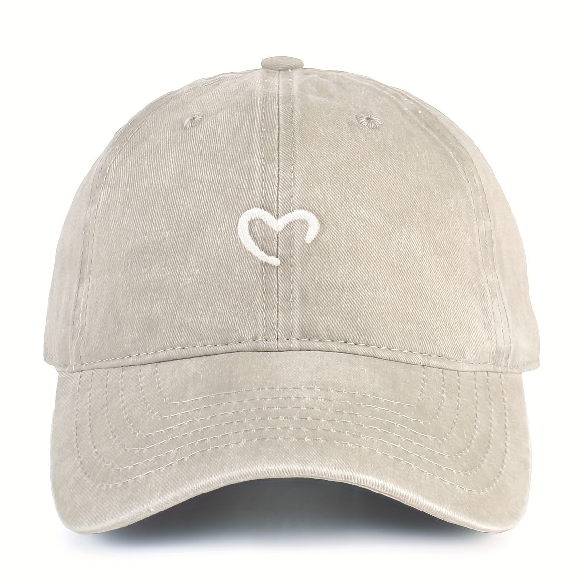 Women's Embroidered Heart Baseball Cap Adjustable Sun Protection Urban Vacation