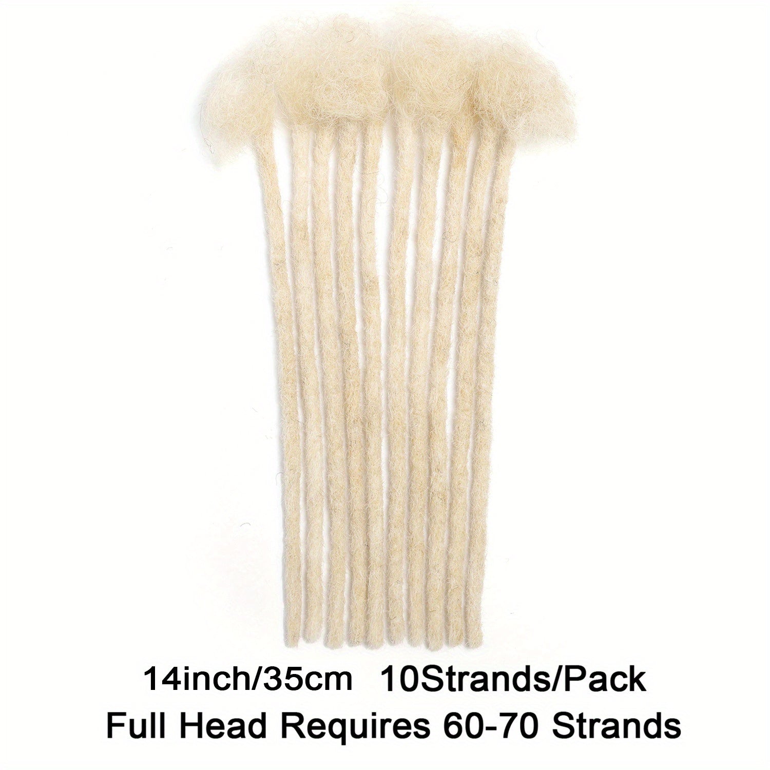 Handmade Dreadlocks Extensions 10 Strands Human Hair Dyeable Curly Twisted