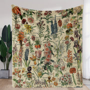 Ретро цветочный принт плед, 1 штука, сделан из фланели, мягкий и теплый плед для дивана, софы, офиса, кровати, кемпинга и путешествий, универсальный подарочный плед для всех сезонов.