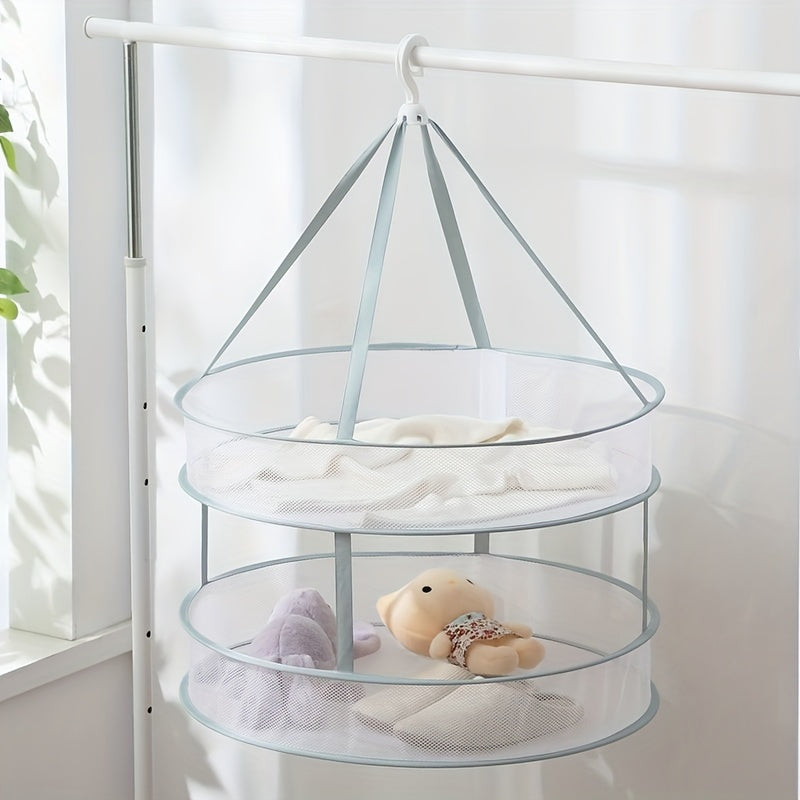 Foldable Hanging Sweater Drying Net with Anti-Deformation Basket for Shirts Socks Underwear