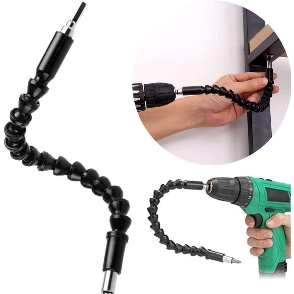 Universal Drill Bit Extension Cable and Screwdriver Bit Holder Kit Steel Black Red