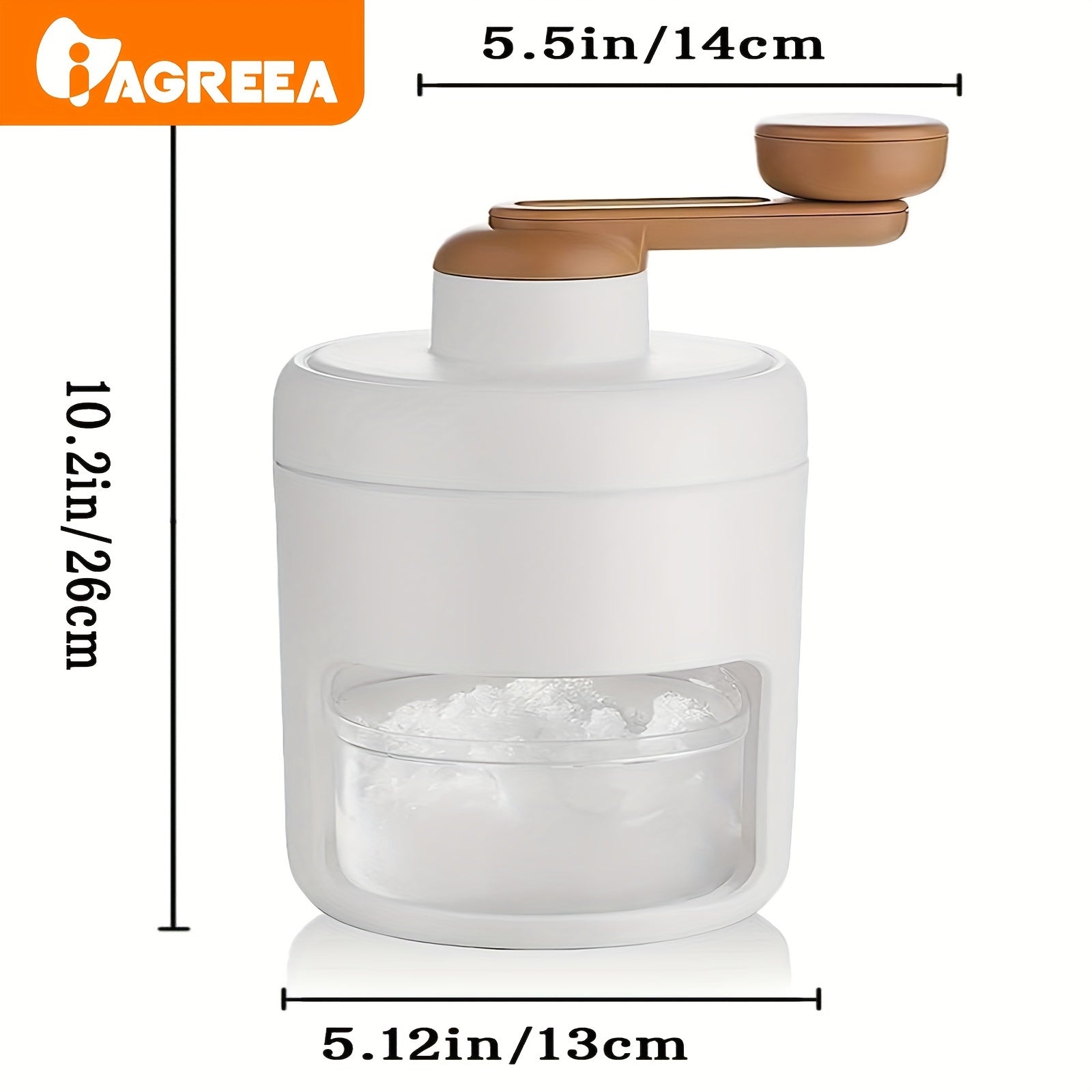 Qo‘l bilan ishlovchi muz maydalagich, zanglamaydigan po‘lat burchaklar, qor konuslari va slushlar uchun