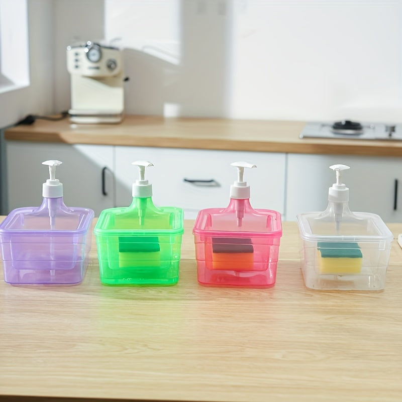 Dispensador automático de jabón para cocina y baño con cepillo para lavar platos