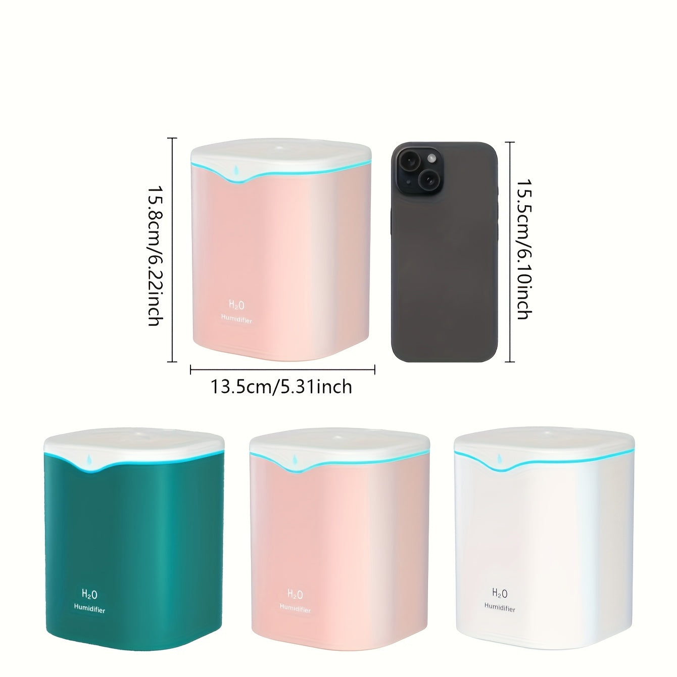 2000ml USB havo tozalagich namlagich, tungi chiroq bilan, sovuq bug' uchun barcha xonalar uchun