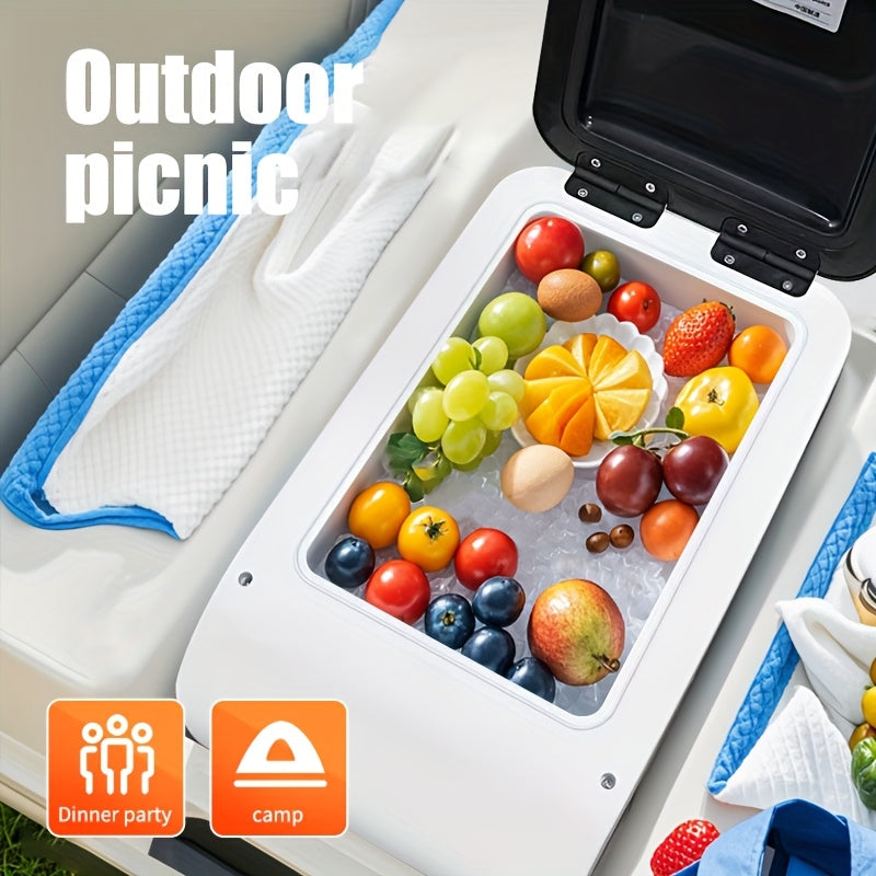 Mini transport sovutgichi 7.5L Portativ Kompakt Oq Kulrang Sayohat Kamping Muzlatgich