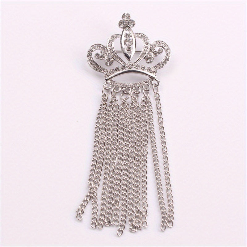 Rhinestone Crown Brooch Elegant Jewelry Accessory for Clothing Bags Hats