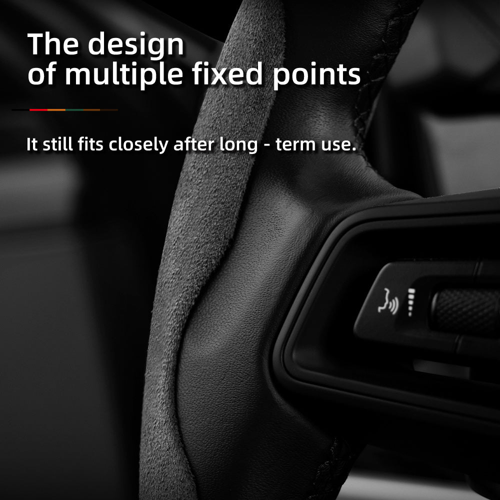 Universal Fleece Anti-Slip Ultra-Thin Steering Wheel Cover for All Seasons