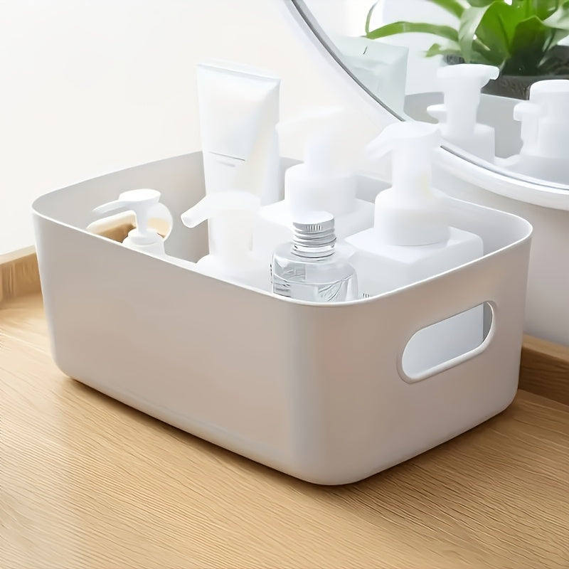 Set of 5 Plastic Storage Bins for Cosmetics, Desk, Bathroom, Kitchen, Office