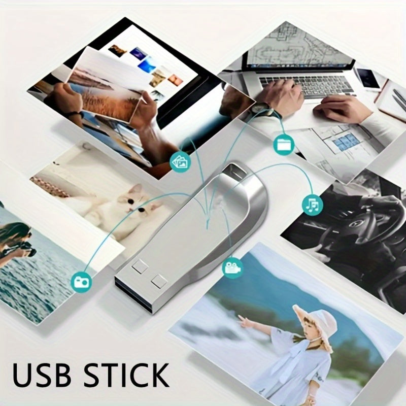 Metal USB 2.0 Flash Drive 8GB 64GB 90GB 117GB High-Speed Data Storage