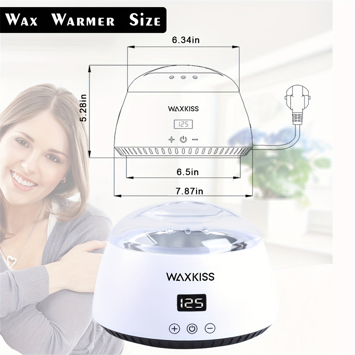 Depiladora de cera unisex de 500ml con control táctil inteligente para eliminación de vello en todo el cuerpo