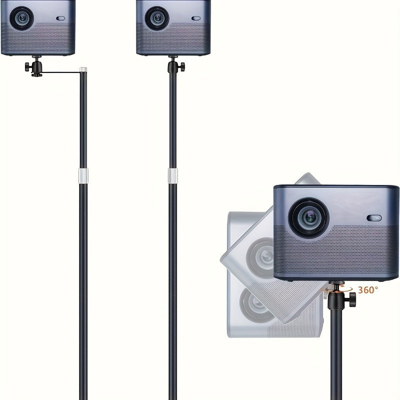 Soporte para proyector de acero al carbono con altura ajustable y rotación de 360° para oficina en casa