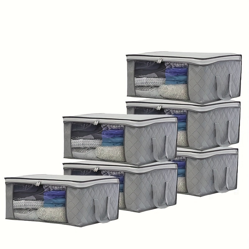 Fabric Storage Bins with Clear Windows Stackable Closet Organizers Dustproof Foldable for Clothing and Apparel