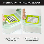 Vegetable Chopper Set with Interchangeable Blades, Fruit Slicer, Food Grinder