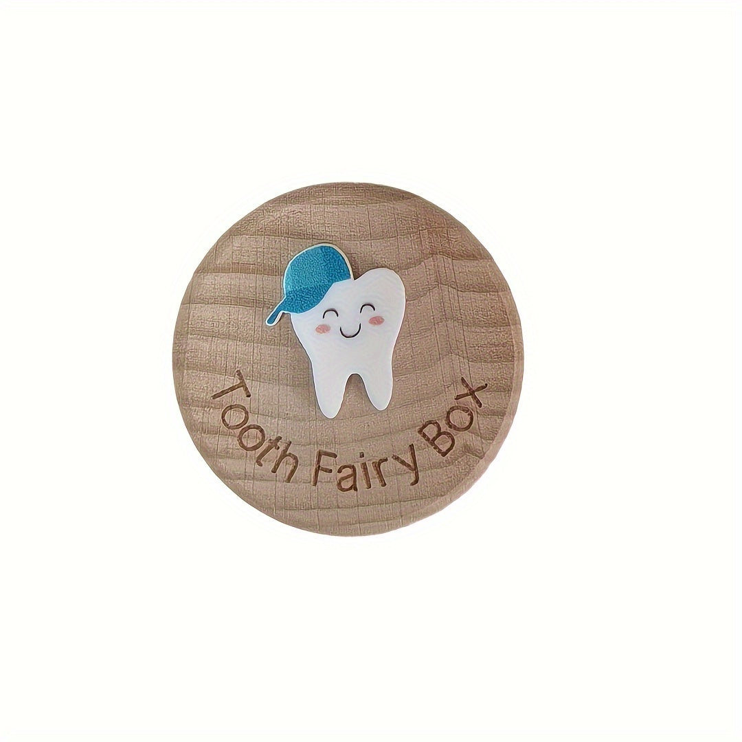 Children's Tooth Fairy Keepsake Box Natural Wood Storage Organizer for Kids