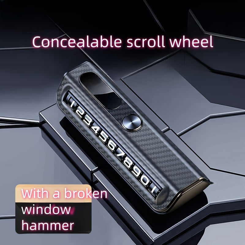 Durable ABS Car Dashboard Number Plate with Emergency Window Breaker and Adjustable Display