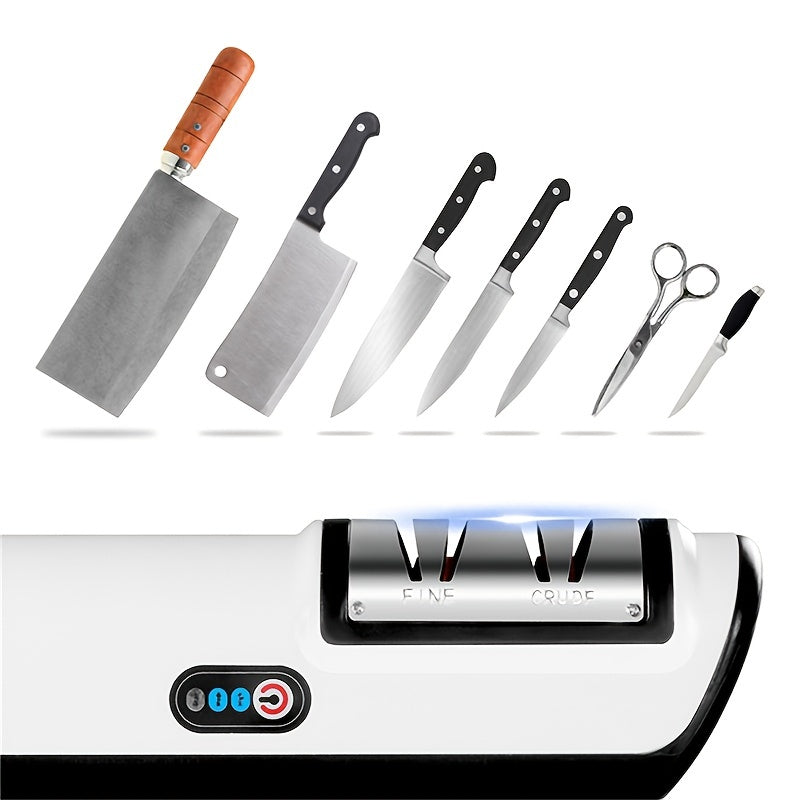 Electric Knife Sharpener for Fast Kitchen Knife Sharpening, Compact and Easy to Use
