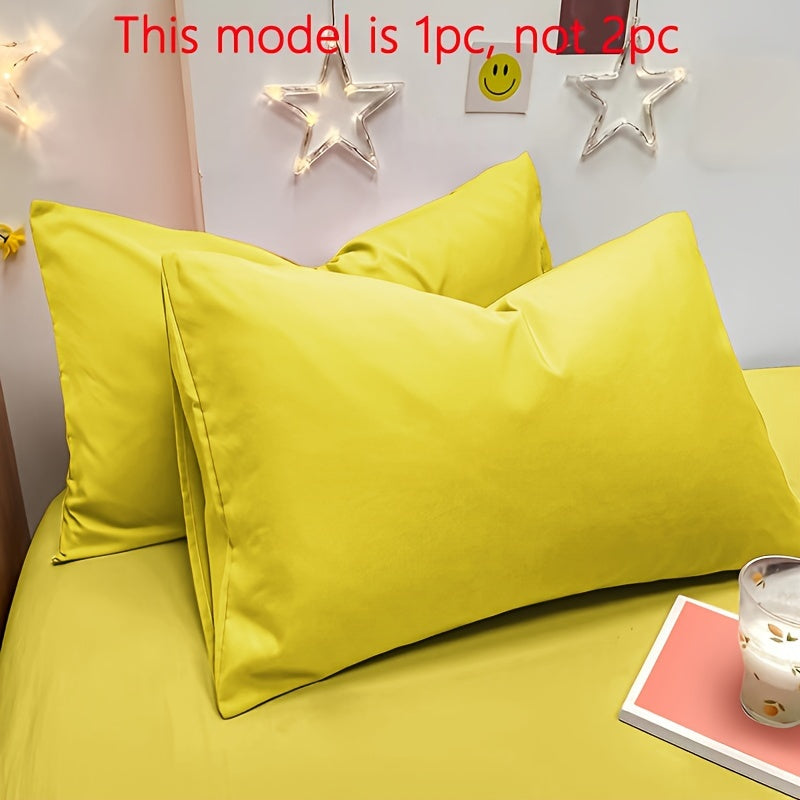 Soft Brushed Solid Color Pillowcase with Envelope Closure, Machine Washable Bedding