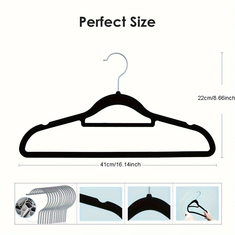50-Pack Velvet Hangers with Tie Bar Non-Slip Flocked Felt for Coats Pants Dresses and Suits