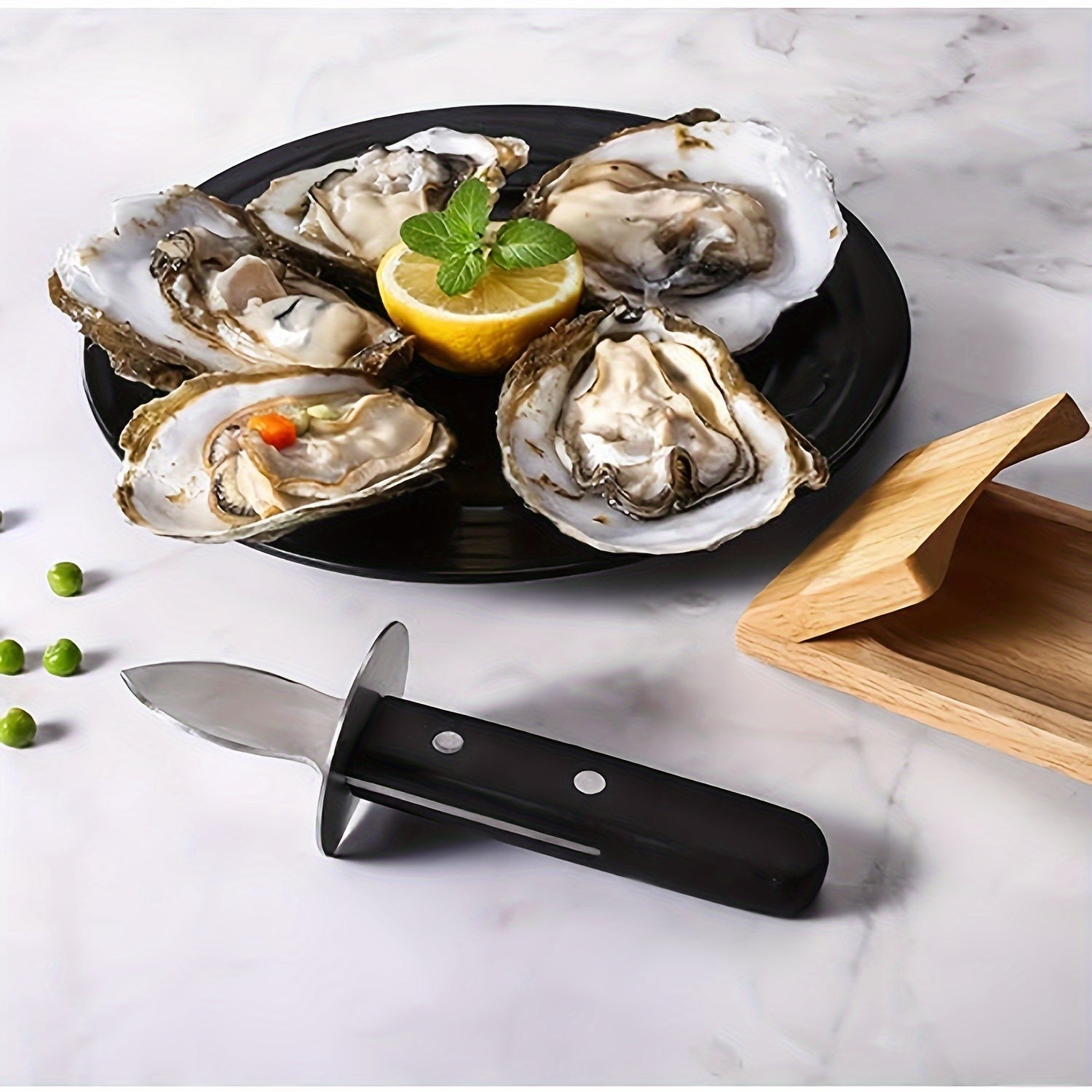 Handheld Wooden Oyster Shucking Tool Seafood Clamp for Effortless Opening