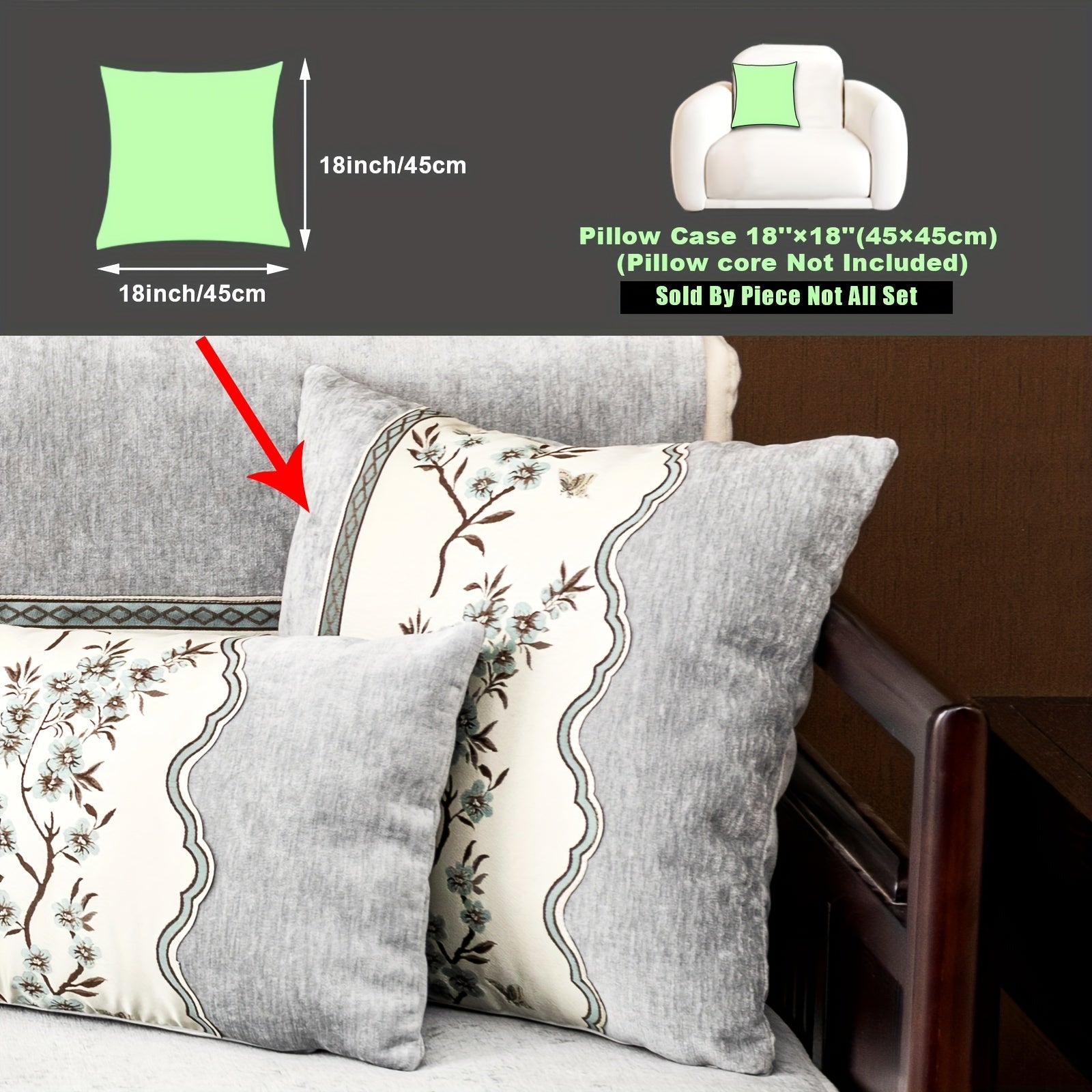 Чехол на диван с цветочным узором для всех сезонов с подушками и защитными чехлами для подушек для гостиной, спальни, офиса