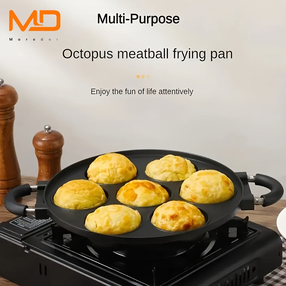 7-Cavity Non-Stick Octopus Frying Pan Easy to Clean Space-Saving Design
