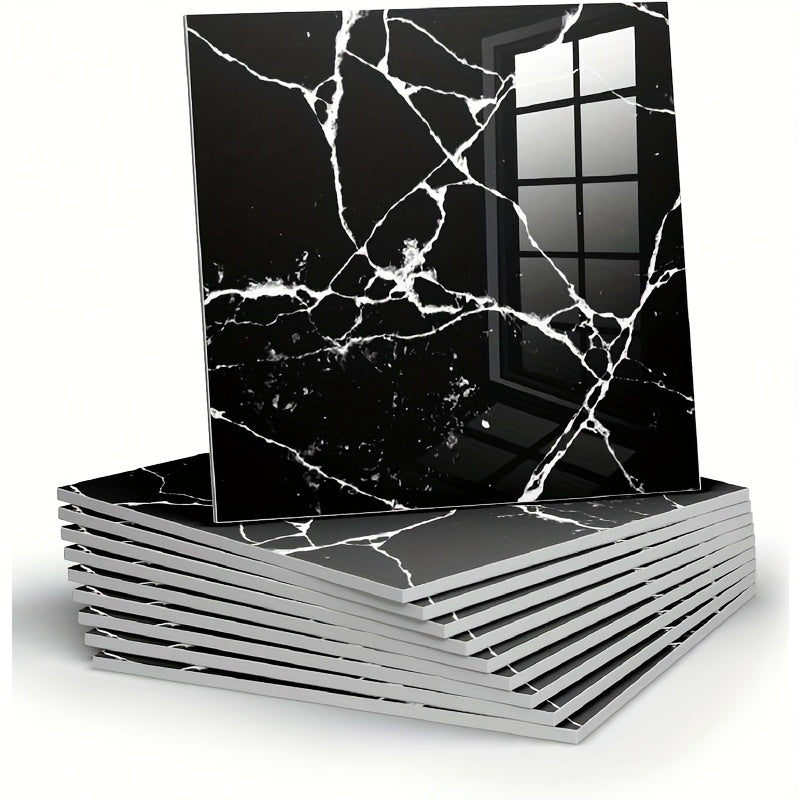 10 шт. мраморных панелей для стен с самоклеящимся водонепроницаемым покрытием для ванной комнаты, кухни, гостиной 29,97 см x 29,97 см