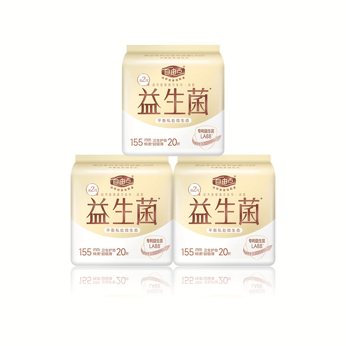 Мягкие, ультратонкие гигиенические прокладки с пробиотиками, 60 шт./120 шт., 155 мм, без запаха.