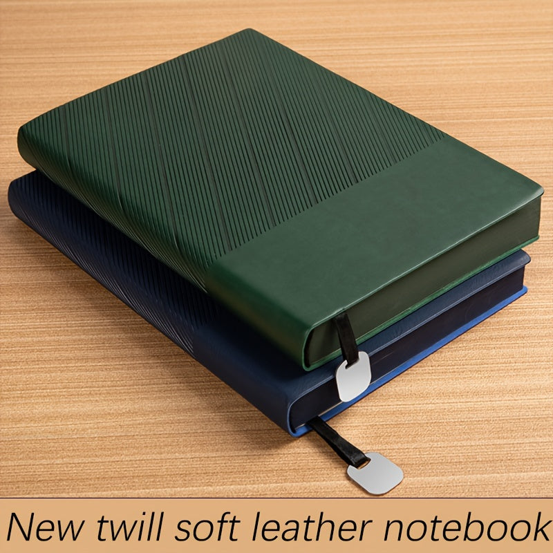 Faux Leather A5 Notebook with Pattern Squared Ruling Soft Cover Bookmark