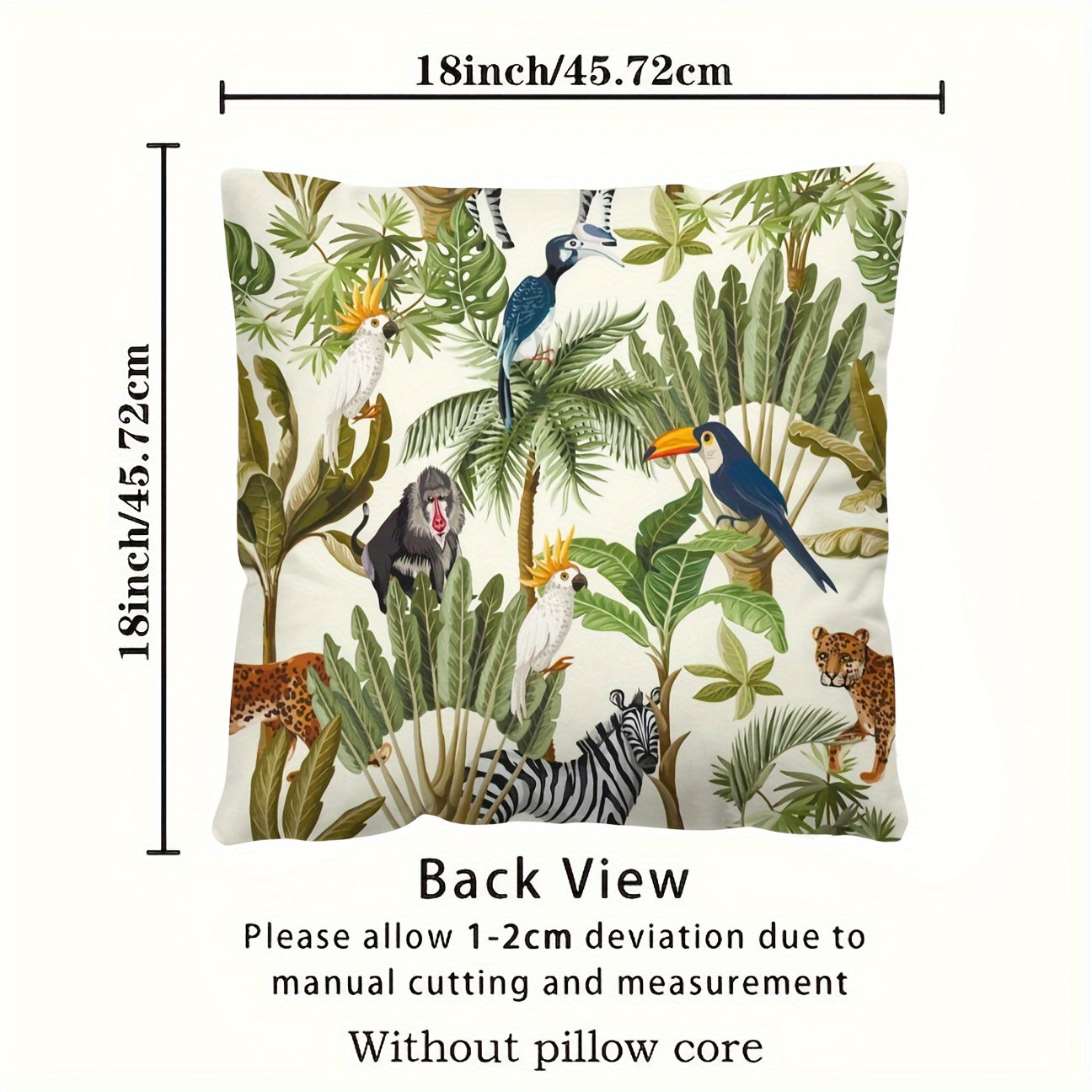 Funda de cojín con estampado animal para sofá, decoración del hogar, 45.72cm