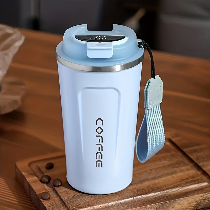 Smart Stainless Steel Double-Layer Vacuum Coffee Cup with Temperature Display
