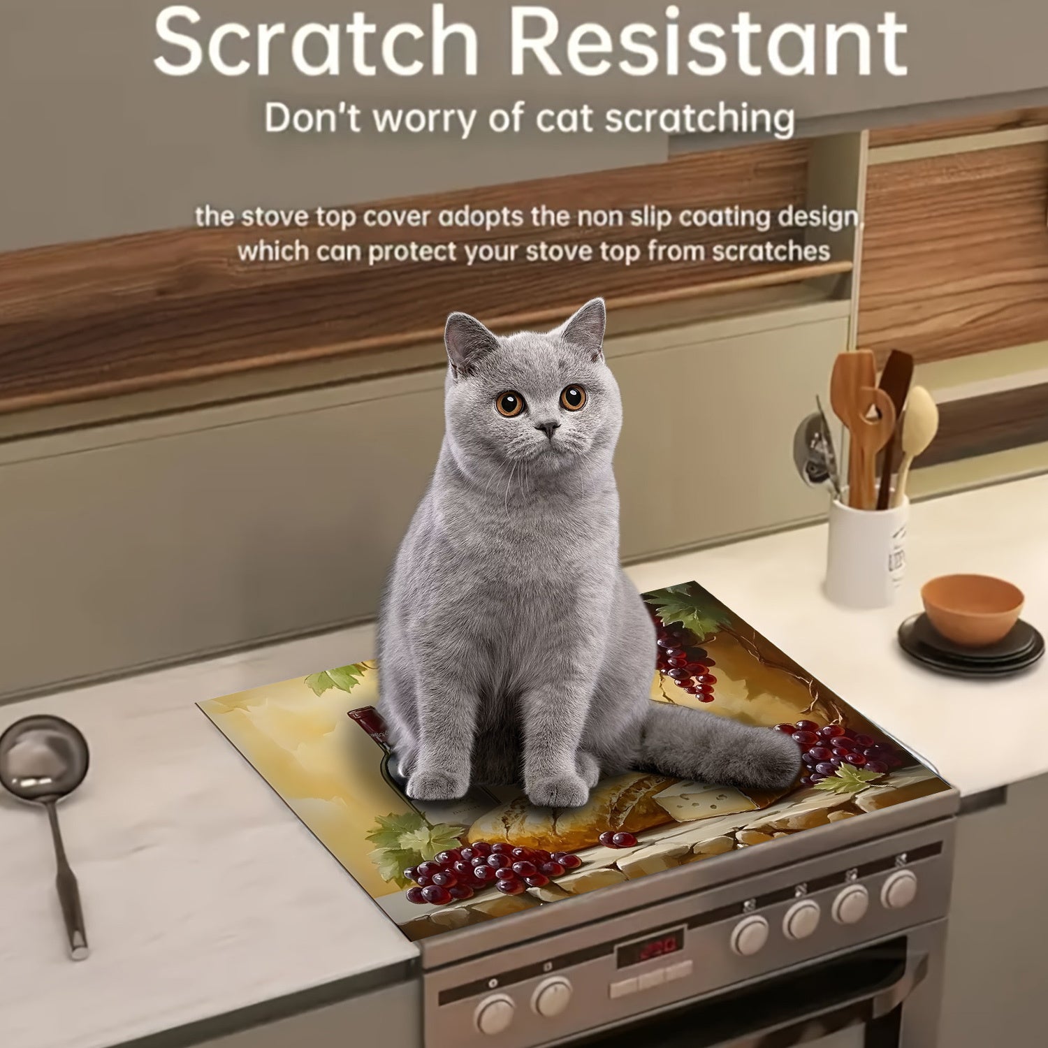 Полиэстеровая крышка для плиты с противоскользящим, царапиноустойчивым покрытием для варочных панелей и бытовой техники