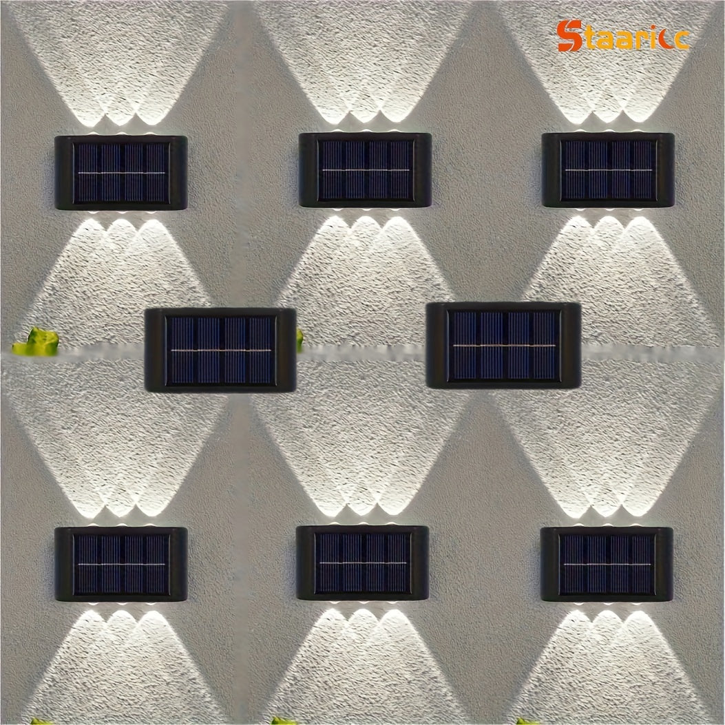 Conjunto de 2, 4, 6 u 8 luces solares de pared para exteriores, LED impermeable, decoración para jardín, cerca y garaje