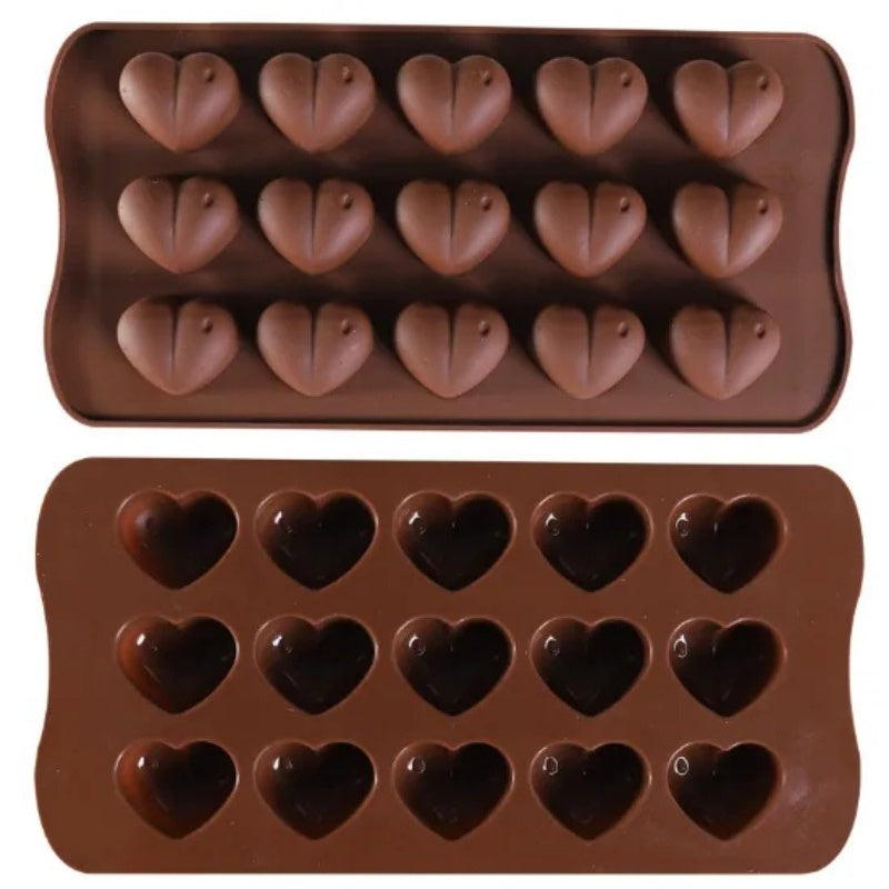 Shokolad, tortlar, muz kubiklari va pechenelar uchun DIY yurak shaklidagi silikon qolip. Elektrsiz oshxona asbobi.