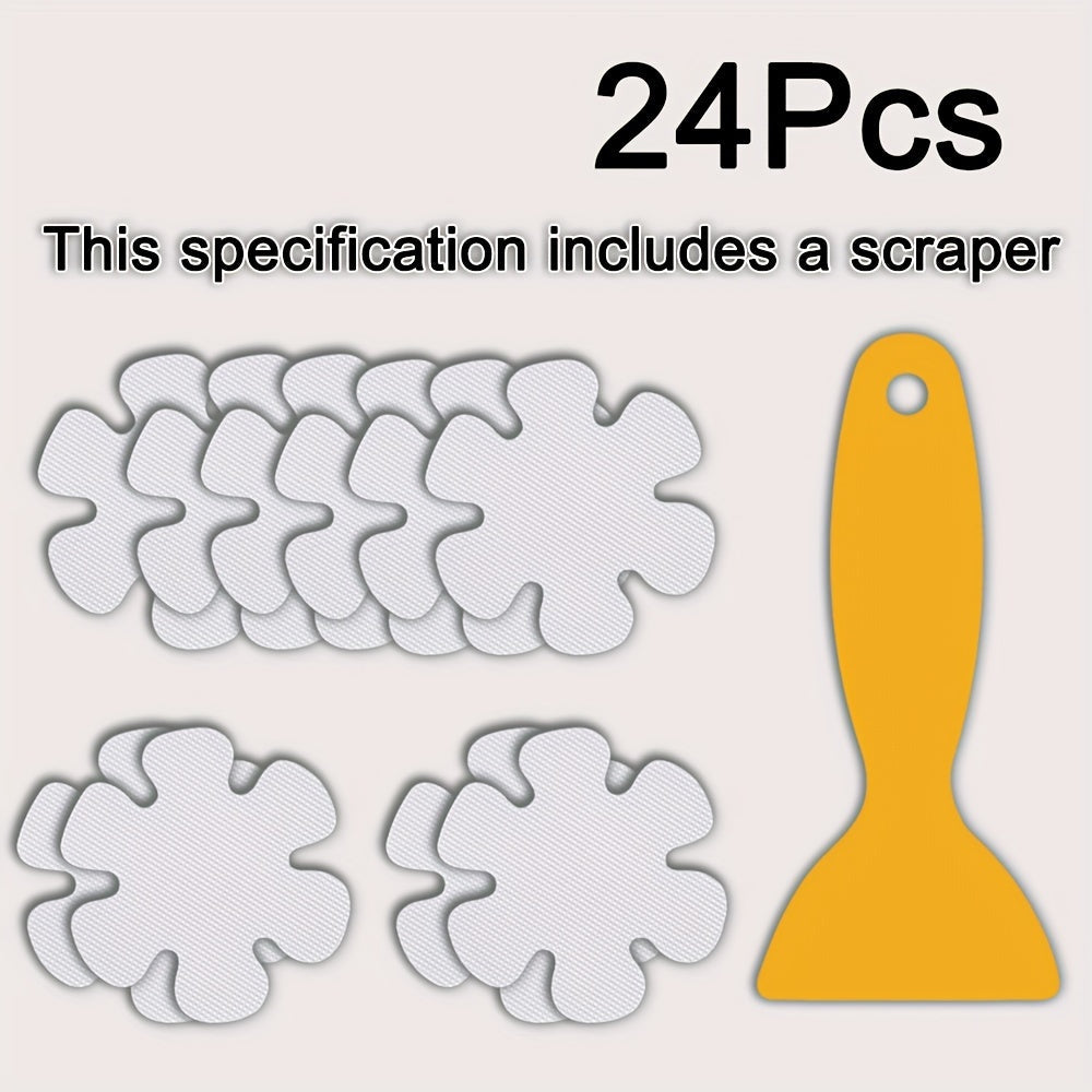 Non-Slip Transparent Flower Bathtub Stickers Sets of 3 12 24 for Shower Floors